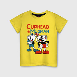 Футболка хлопковая детская Cuphead & Mugman, цвет: желтый