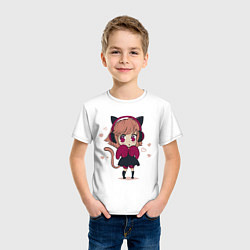 Футболка хлопковая детская Little kawaii anime girl, цвет: белый — фото 2