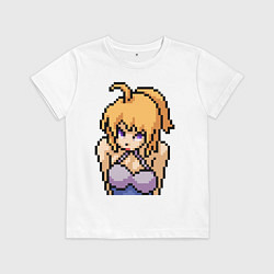 Футболка хлопковая детская Pixel art anime, цвет: белый