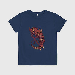 Футболка хлопковая детская Steampunk хамелеон, цвет: тёмно-синий