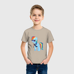 Футболка хлопковая детская Pony - Rainbow Dash, цвет: миндальный — фото 2