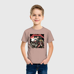 Футболка хлопковая детская METALLICA HARD ROCK, цвет: пыльно-розовый — фото 2