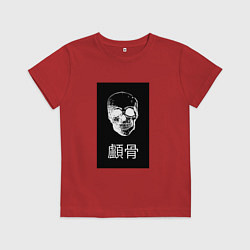 Футболка хлопковая детская Череп, цвет: красный