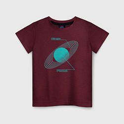 Футболка хлопковая детская Сатурн, цвет: меланж-бордовый