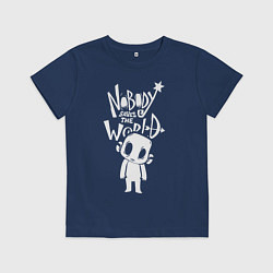 Футболка хлопковая детская Nobody Saves the World, Nobody, цвет: тёмно-синий