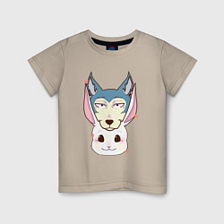 Футболка хлопковая детская Animals love Beastars, цвет: миндальный