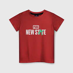 Футболка хлопковая детская PUBG NEW STATE ПАБГ, цвет: красный
