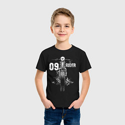 Футболка хлопковая детская Винтажный мотоцикл, цвет: черный — фото 2