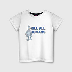 Футболка хлопковая детская Бендер Родригес, цвет: белый