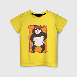 Футболка хлопковая детская Панда Пират Panda Pirate, цвет: желтый