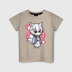 Футболка хлопковая детская Chibi Tomoe, цвет: миндальный