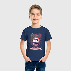 Футболка хлопковая детская Panda jump, цвет: тёмно-синий — фото 2