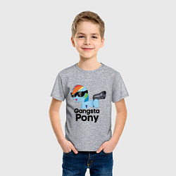 Футболка хлопковая детская Gangsta pony, цвет: меланж — фото 2