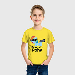 Футболка хлопковая детская Gangsta pony, цвет: желтый — фото 2