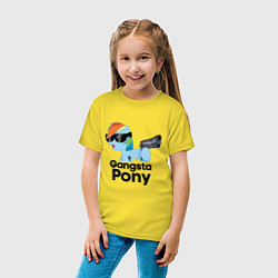 Футболка хлопковая детская Gangsta pony, цвет: желтый — фото 2