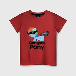 Футболка хлопковая детская Gangsta pony, цвет: красный