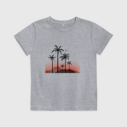 Футболка хлопковая детская Palm tree, цвет: меланж