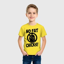 Футболка хлопковая детская No fat chicks!, цвет: желтый — фото 2