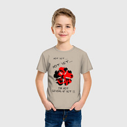 Футболка хлопковая детская NOT YET IM NOT GIVING UP YET!!!, цвет: миндальный — фото 2