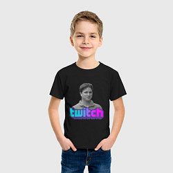 Футболка хлопковая детская Kappa, цвет: черный — фото 2