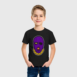 Футболка хлопковая детская DaBaby Purple Mask, цвет: черный — фото 2