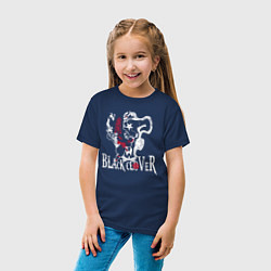 Футболка хлопковая детская Черные быки белое лого, цвет: тёмно-синий — фото 2