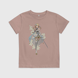 Футболка хлопковая детская Люмин с цветами, цвет: пыльно-розовый