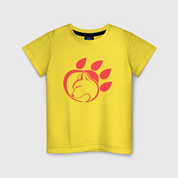 Футболка хлопковая детская Кошечка, цвет: желтый