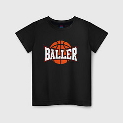 Футболка хлопковая детская Baller, цвет: черный