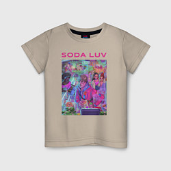 Футболка хлопковая детская SODA LUV, цвет: миндальный