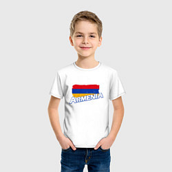 Футболка хлопковая детская Armenia Flag, цвет: белый — фото 2