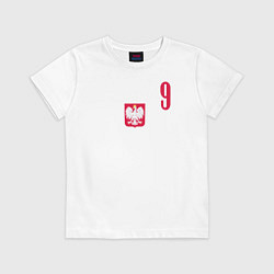 Футболка хлопковая детская Lewandowski 9, цвет: белый