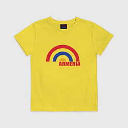 Футболка хлопковая детская Армения Armenia, цвет: желтый