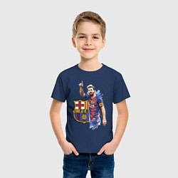 Футболка хлопковая детская Lionel Messi Barcelona Argentina!, цвет: тёмно-синий — фото 2