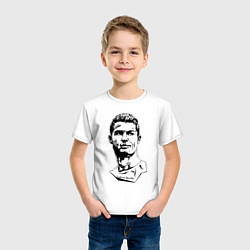 Футболка хлопковая детская Ronaldo Manchester United Portugal, цвет: белый — фото 2