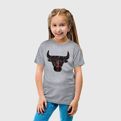 Футболка хлопковая детская Bulls - Jordan, цвет: меланж — фото 2