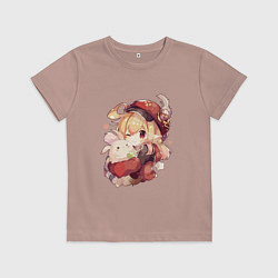 Футболка хлопковая детская Милашка Кли, цвет: пыльно-розовый
