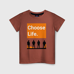 Футболка хлопковая детская Choose Life, цвет: кирпичный