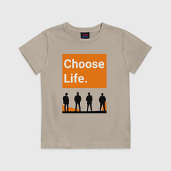 Футболка хлопковая детская Choose Life, цвет: миндальный