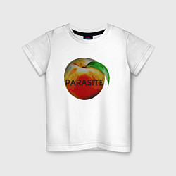 Футболка хлопковая детская Parasite Peach, цвет: белый