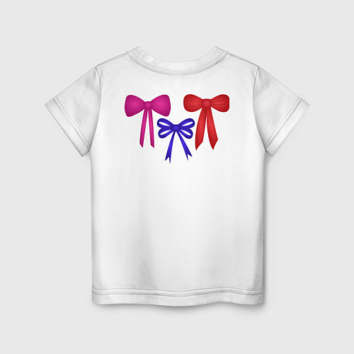 Детская футболка Три банта разноцветных / Белый – фото 2