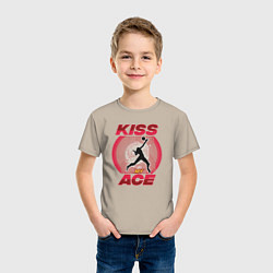 Футболка хлопковая детская Kiss Ace, цвет: миндальный — фото 2