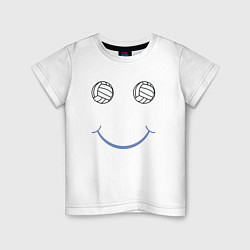 Футболка хлопковая детская Volleyball Smile, цвет: белый