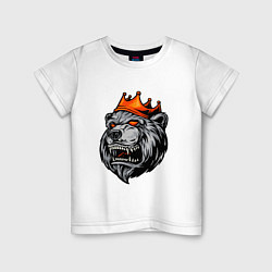 Детская футболка Грозный медведь в короне