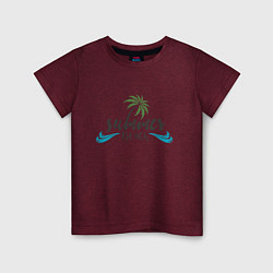 Футболка хлопковая детская Summer Beach, цвет: меланж-бордовый