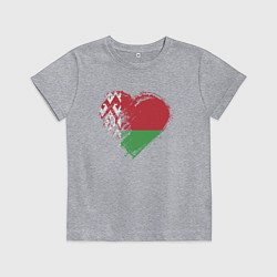 Футболка хлопковая детская Сердце Беларуси, цвет: меланж