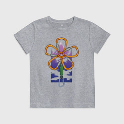 Футболка хлопковая детская Flower carabiners, цвет: меланж