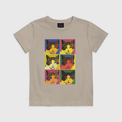 Футболка хлопковая детская COM Энди Уорхол, цвет: миндальный