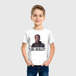 Футболка хлопковая детская Oh, Really?, цвет: белый — фото 2