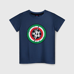 Футболка хлопковая детская Italy Power, цвет: тёмно-синий